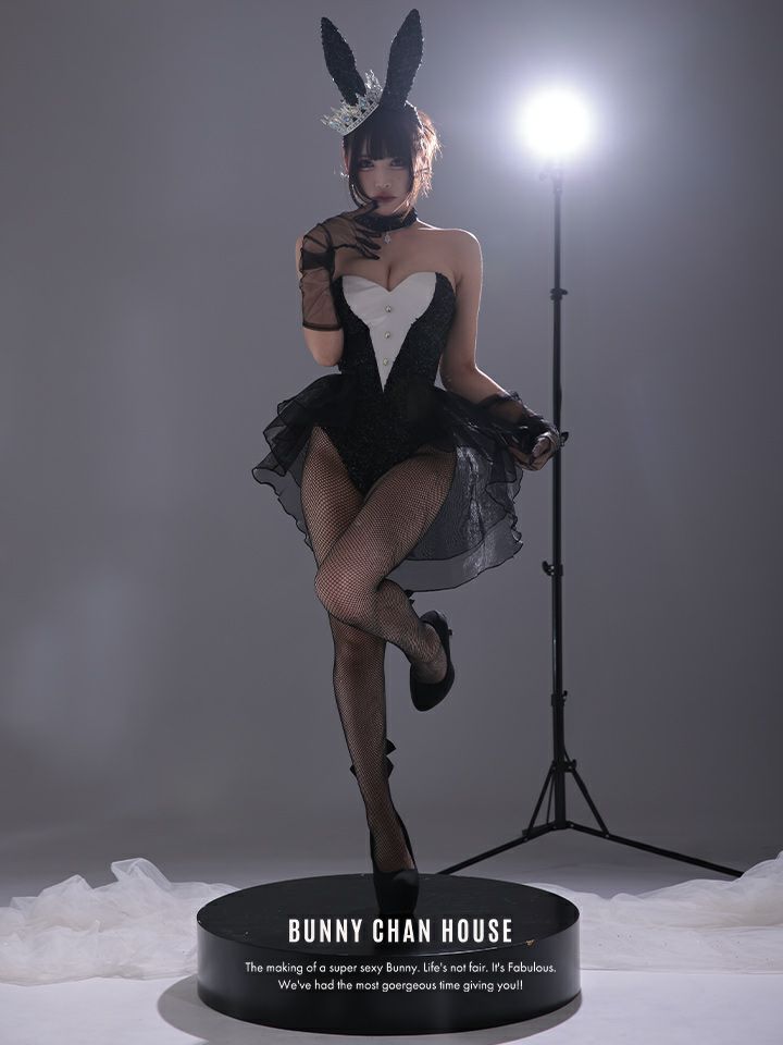 【3点セット】diamond jewelry bunny ダイアモンドジュエリーバニー ハイレグ [ブラック/ホワイト] vcsbn-250240-all