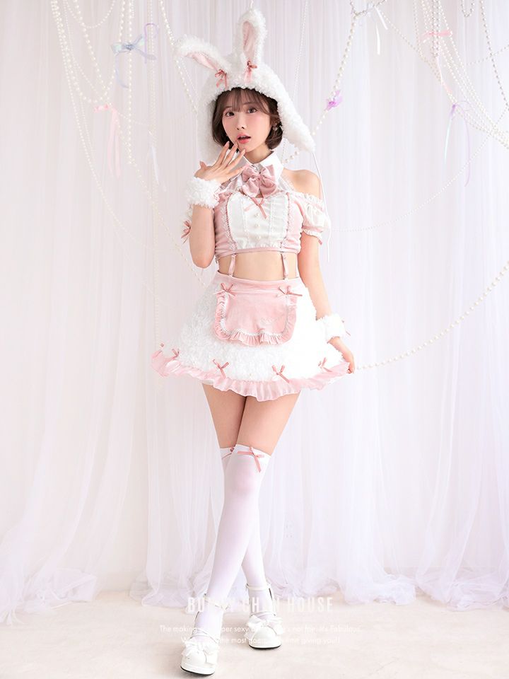 【8点セット】 vanityME. × Malymoon ふわふわホイップバニーメイド ピンク mlcs25041-2