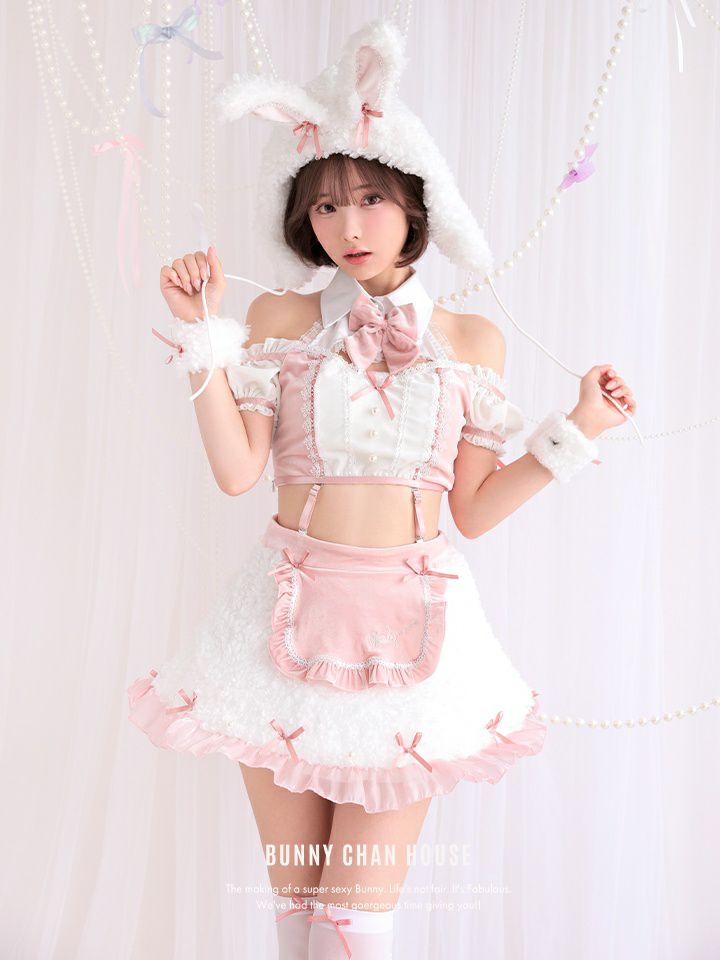 【8点セット】 vanityME. × Malymoon ふわふわホイップバニーメイド ピンク mlcs25041-2