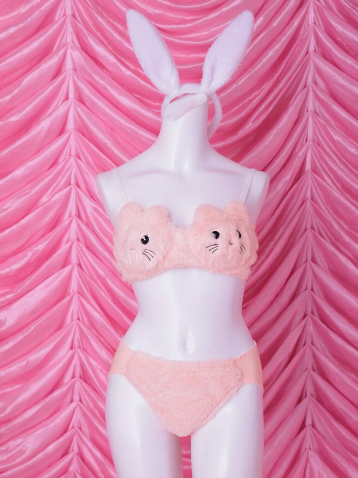【3点セット】Petit bunny face Dreamy lingerie costume ミニうさドリーミーランジェリーバニー  ピンク vcsbn-25073-2