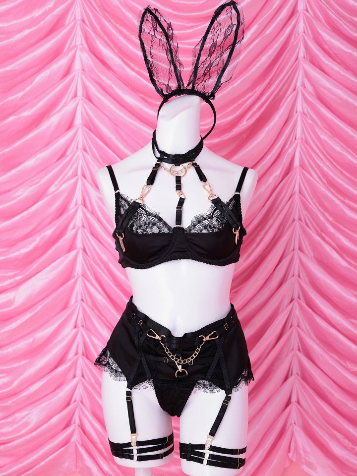 【5点セット】Fetish code lingerie bunny フェティッシュコードランジェリーバニー ブラック vcsbn-25074