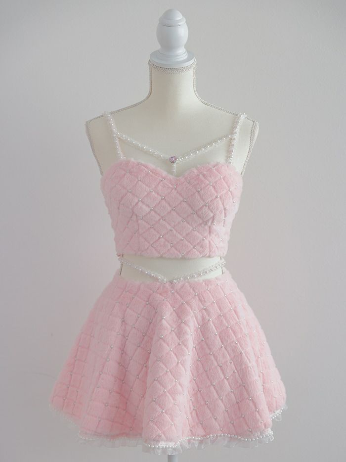 【3点セット】C'est mimi fourrure bunny スカート ピンク vcsbn-240315-3a