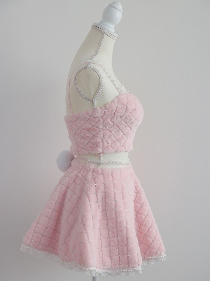 【3点セット】C'est mimi fourrure bunny スカート ピンク vcsbn-240315-3a