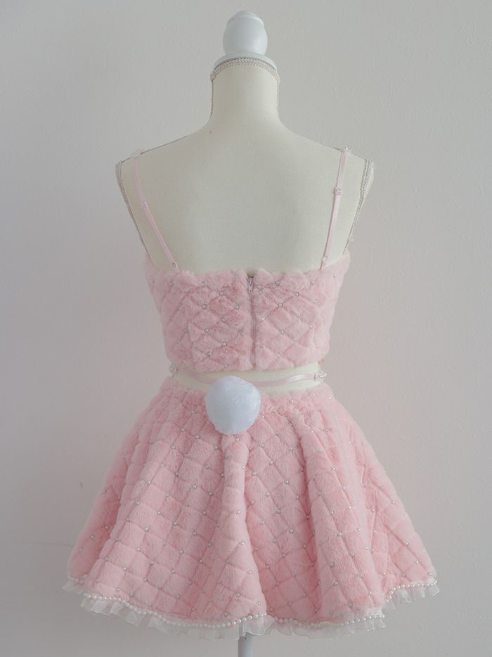 【3点セット】C'est mimi fourrure bunny スカート ピンク vcsbn-240315-3a