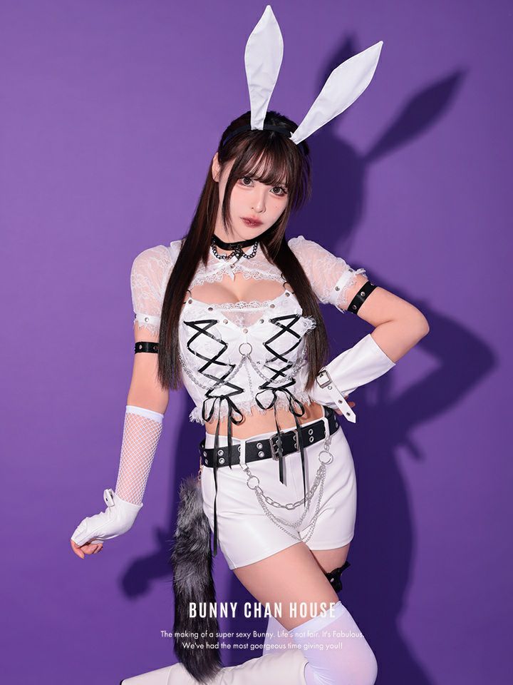 【14点セット】 vanityME. × Malymoon フェティッシュレザーバニー ホワイト[チロルちゃん着用] mlcs25046-2c