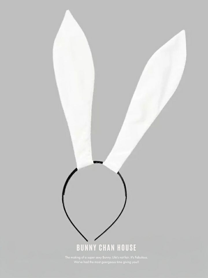 エナメル バニーカチューシャ ホワイト・ブラック vcsit-26002