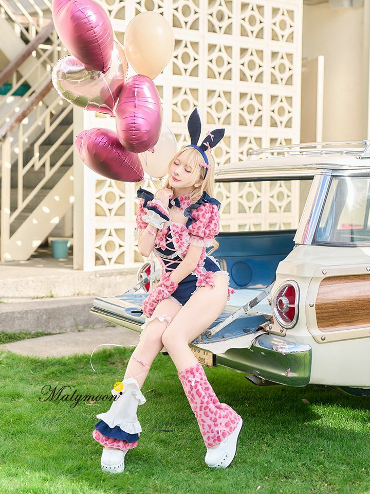 【7点セット】Malymoon マリームーン レオパードギャルバニー ハイレグ レオタード mlcs25186